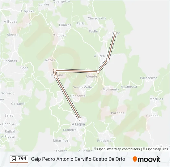 794 Bus Line Map