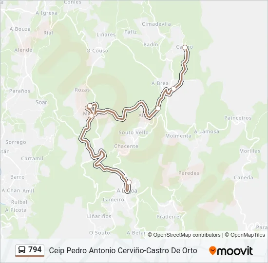 794 Bus Line Map