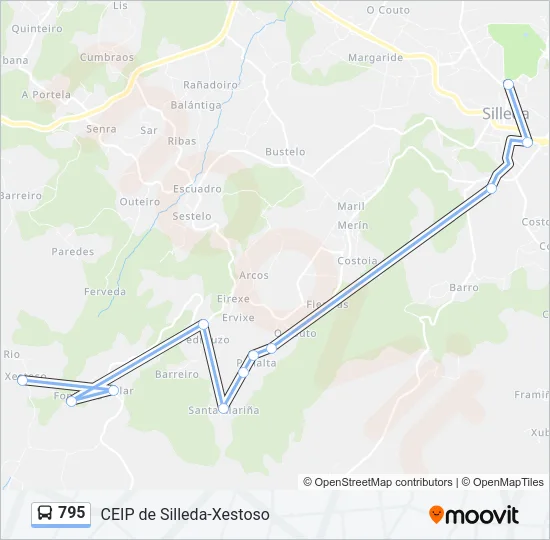 795 Bus Line Map