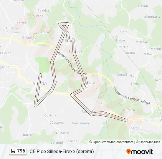 796 Bus Line Map