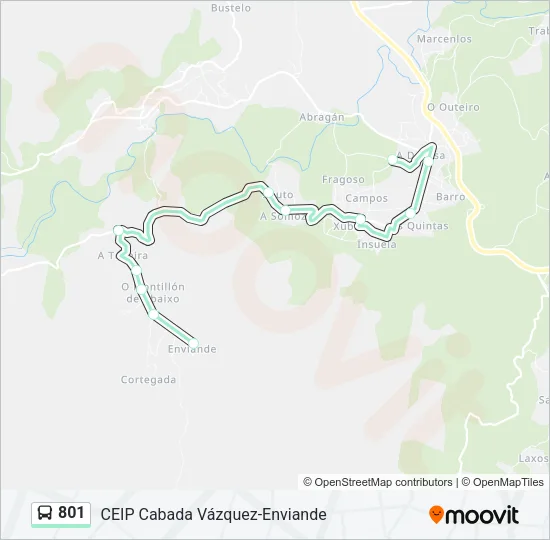 801 Bus Line Map