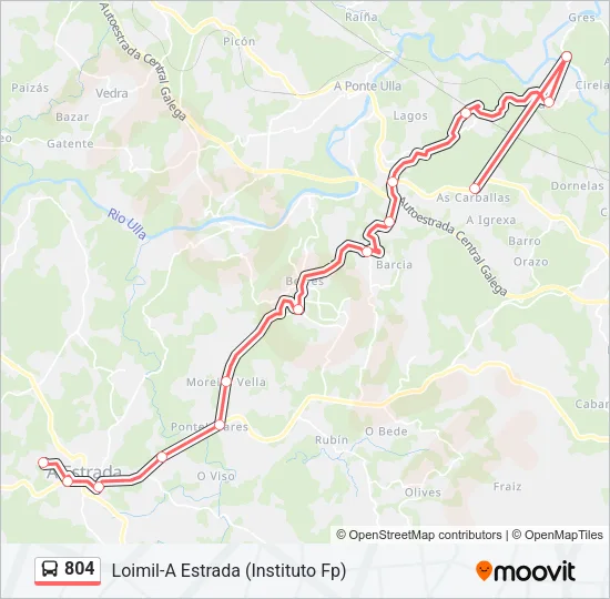 804 Bus Line Map