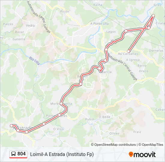 804 Bus Line Map
