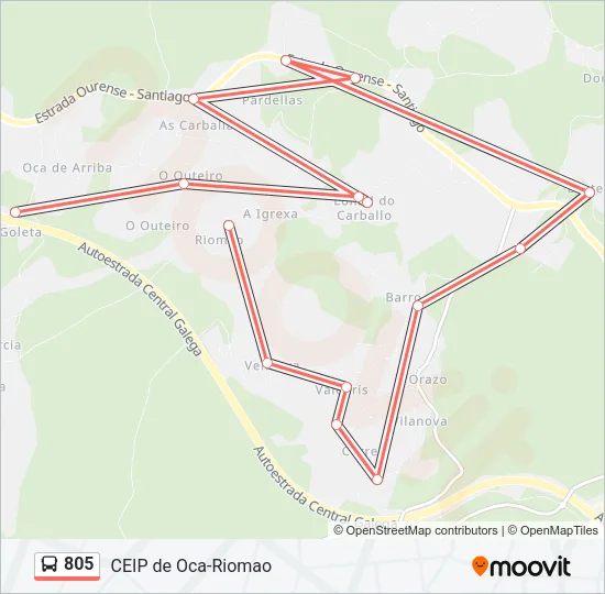 805 Bus Line Map