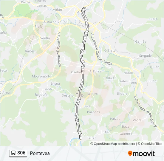 806 Bus Line Map