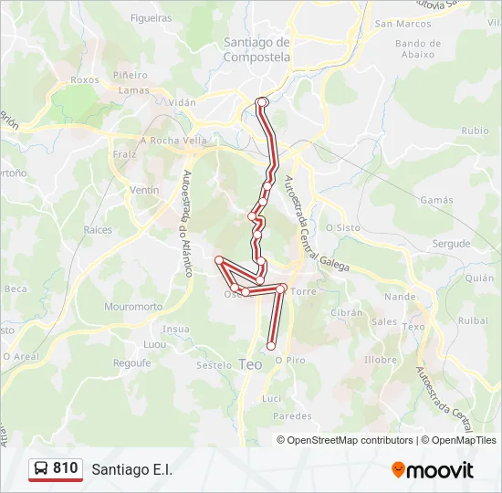 810 Bus Line Map