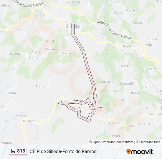 813 Bus Line Map