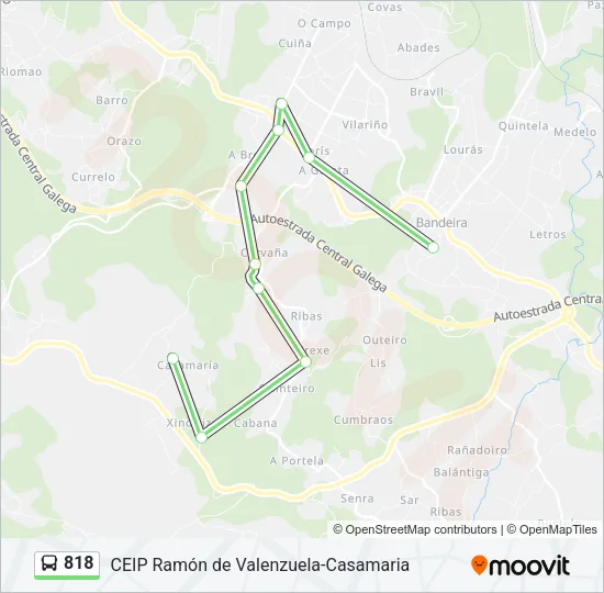 818 Bus Line Map