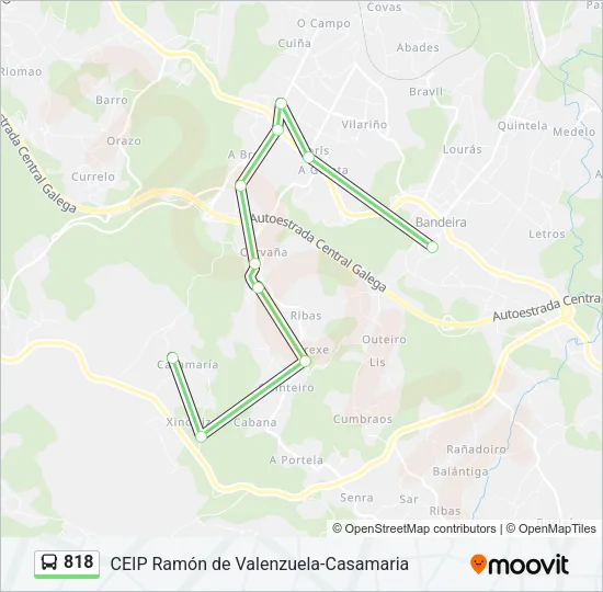 818 Bus Line Map