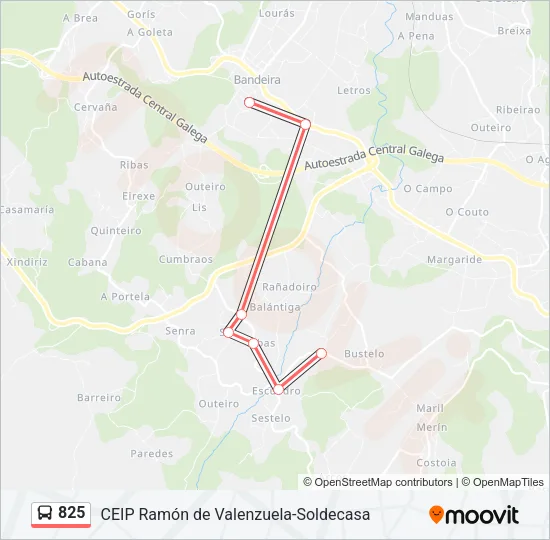 825 Bus Line Map