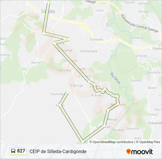 827 Bus Line Map