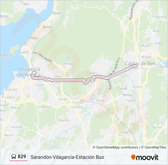 829 Bus Line Map