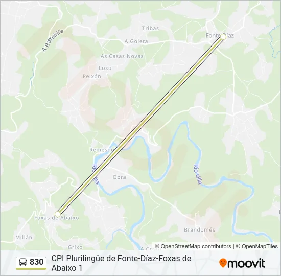 830 Bus Line Map