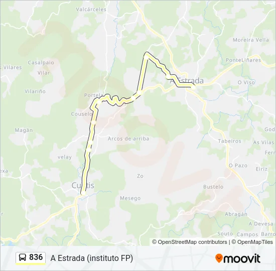 836 Bus Line Map
