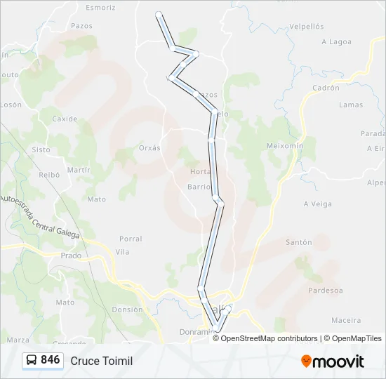 846 Bus Line Map