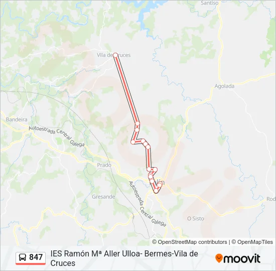 847 Bus Line Map