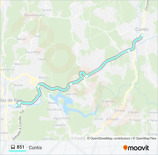 851 Bus Line Map