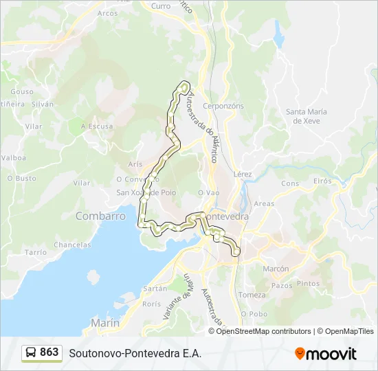 863 Bus Line Map