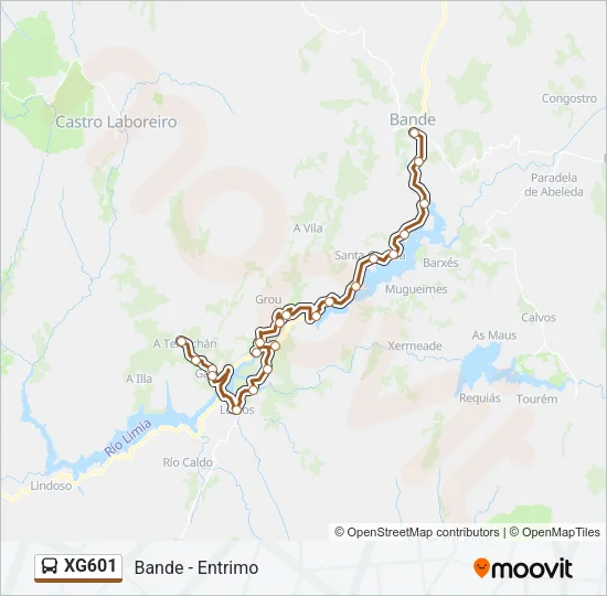XG601 Bus Line Map