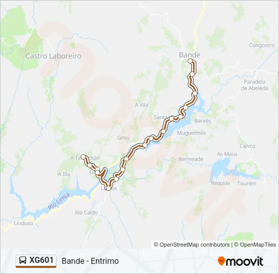 XG601 Bus Line Map