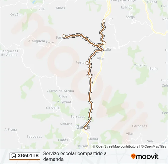 XG601TB Bus Line Map