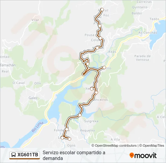 XG601TB Bus Line Map