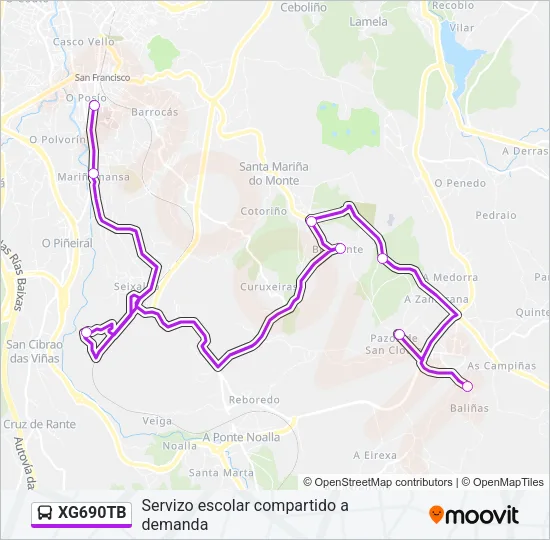 XG690TB Bus Line Map