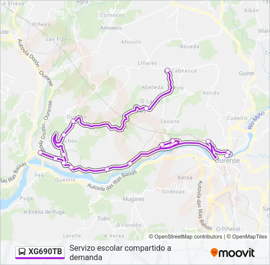 XG690TB Bus Line Map