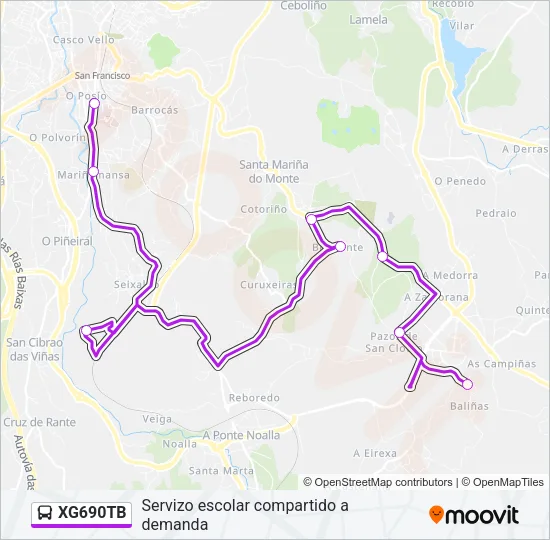 XG690TB Bus Line Map