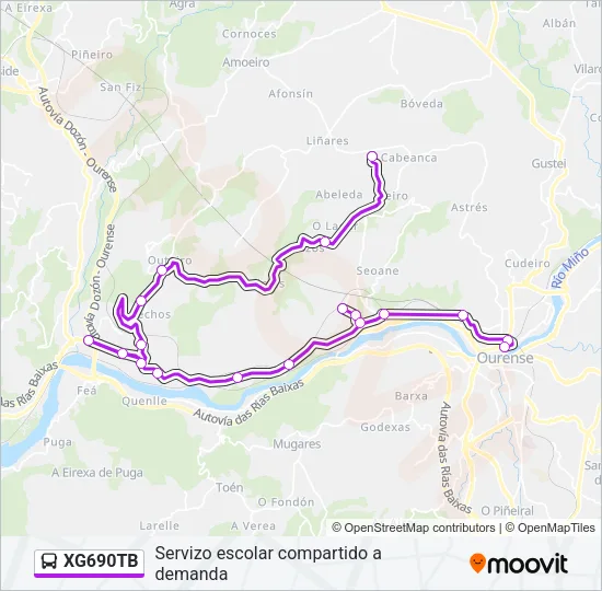 XG690TB Bus Line Map