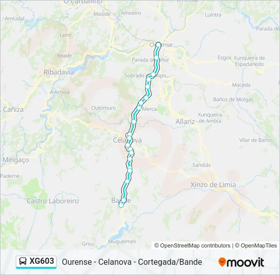 XG603 Bus Line Map