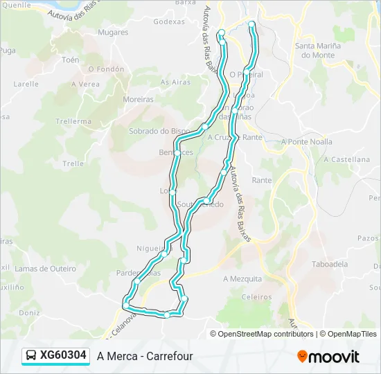 XG60304 Bus Line Map
