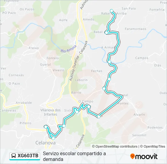 XG603TB Bus Line Map