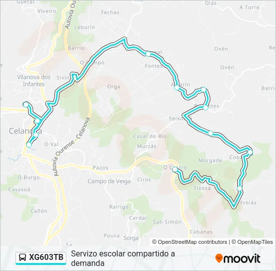 XG603TB Bus Line Map