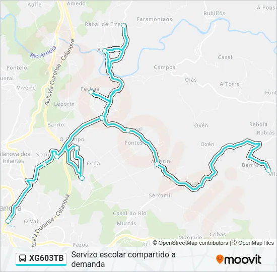 XG603TB Bus Line Map