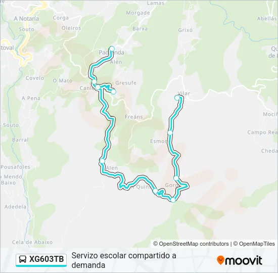 XG603TB Bus Line Map