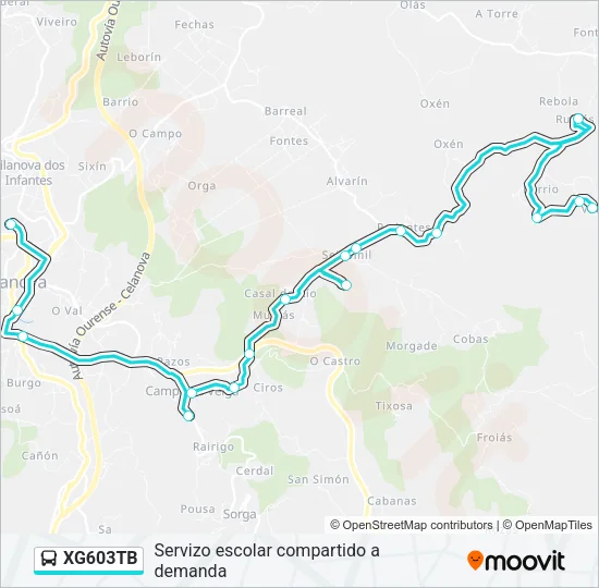 XG603TB Bus Line Map