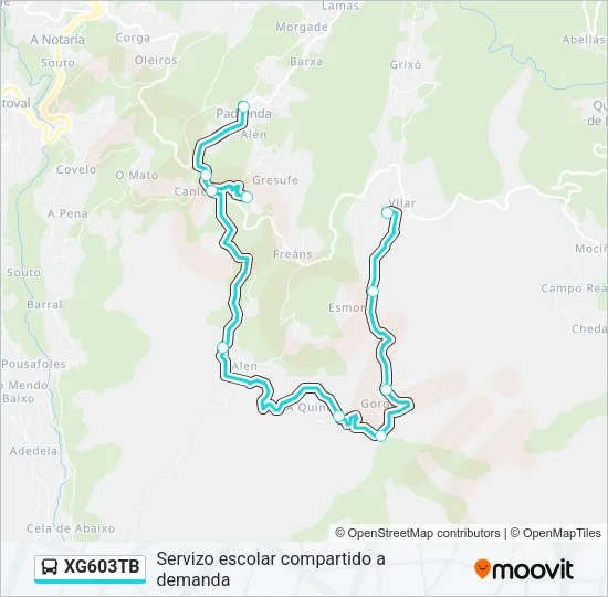XG603TB Bus Line Map