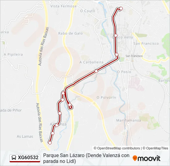 XG60532 Bus Line Map