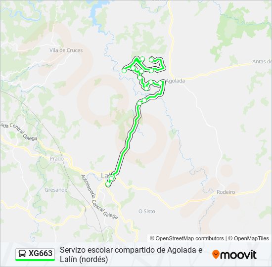 XG663 bus Line Map