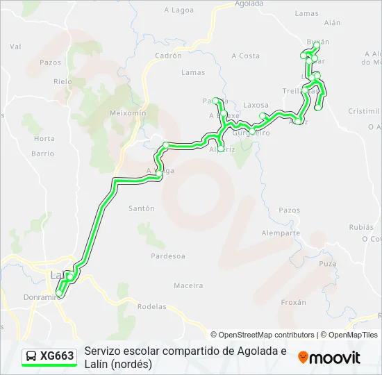 XG663 Bus Line Map