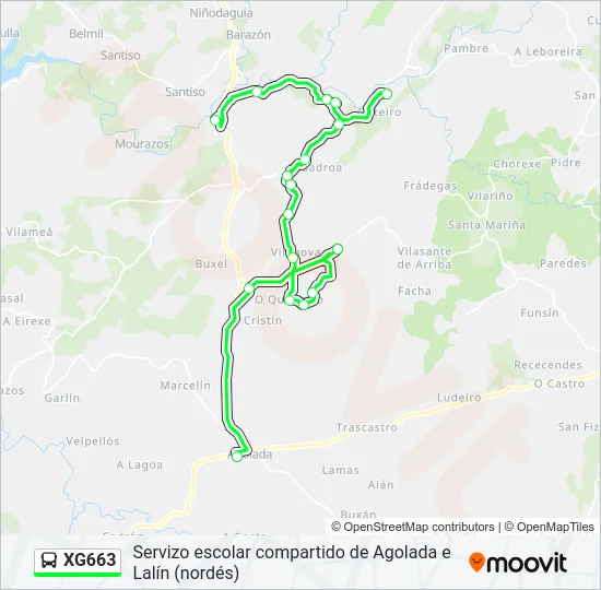 XG663 Bus Line Map
