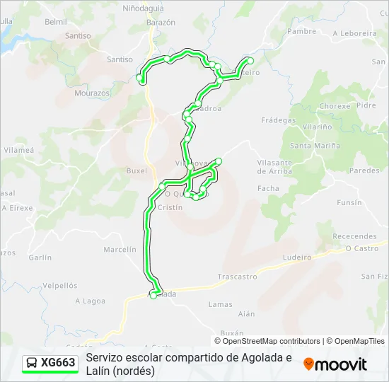 XG663 Bus Line Map