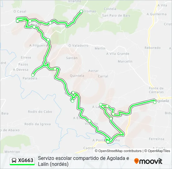 XG663 Bus Line Map