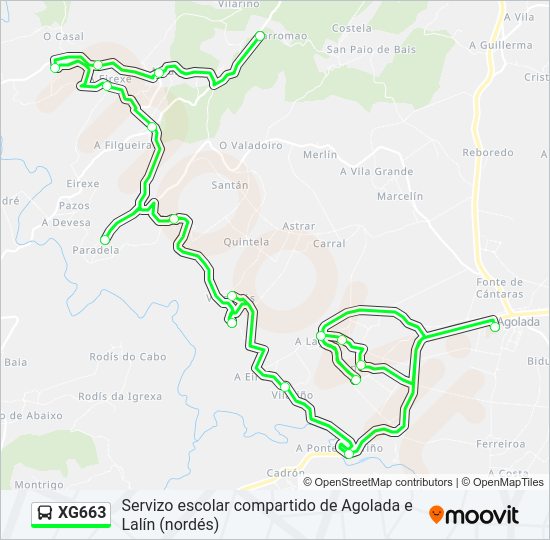 XG663 bus Mapa de línia