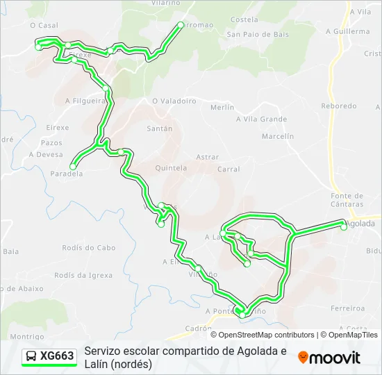 XG663 Bus Line Map