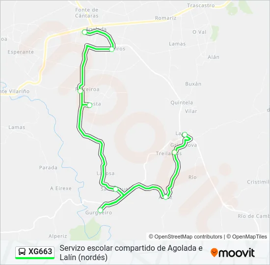 XG663 Bus Line Map