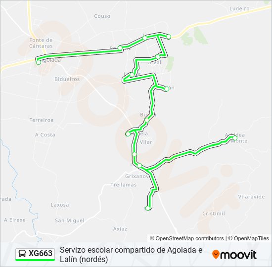 XG663 bus Mapa de línia