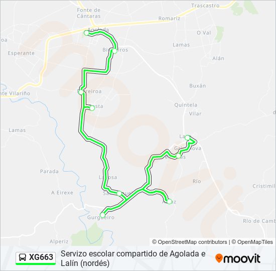 XG663 bus Mapa de línia