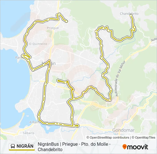 NIGRÁN Bus Line Map